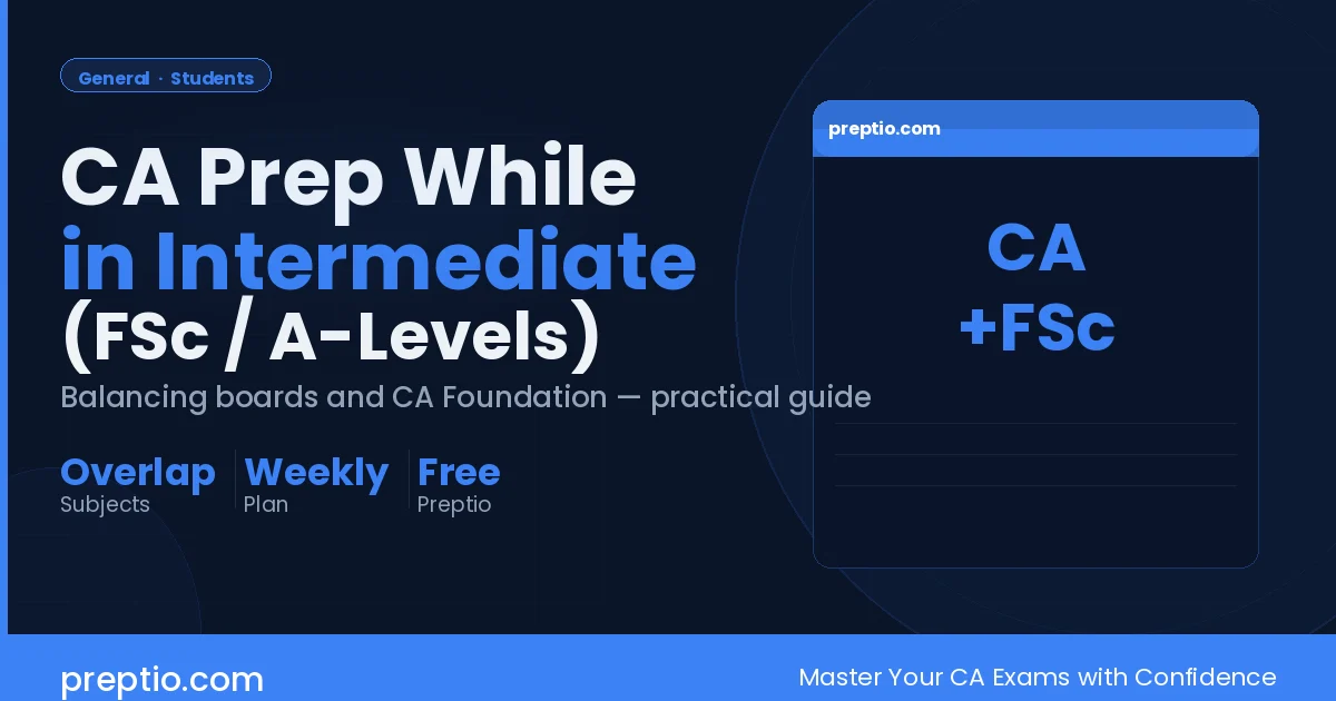 How to Prepare for CA Foundation While in Intermediate (FSc / A-Levels)